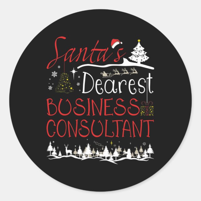 Business Consultant Xmas Job Niedlich Weihnachten Runder Aufkleber (Vorderseite)