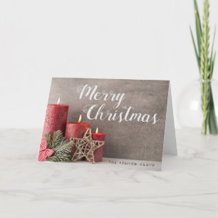 Business Corporate Candles Merry Christmas Card Feiertagskarte