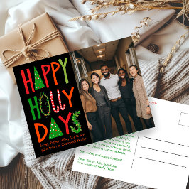 Business Corporate Christmas Holiday CUSTOM Photo  Postkarte