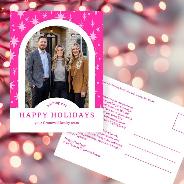 Business Corporate Holiday Stars CUSTOM Arch PHOTO Postkarte (Business Corporate Holiday Stars CUSTOM Arch PHOTO Postcard
)