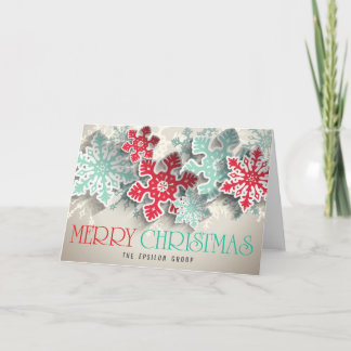 Business Corporate Snowflakes Frohe Weihnachtskart Feiertagskarte