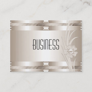 Business Cream Art Deco Floral Visitenkarte