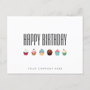 Business Cupcake Happy Birthday Postkarte