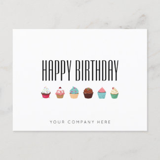 Business Cupcake Happy Birthday Postkarte
