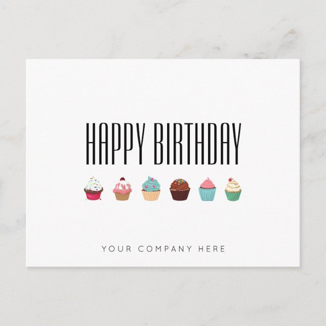 Business Cupcake Happy Birthday Postkarte (Vorderseite)