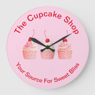 Business Cupcakes Shop Theme Große Wanduhr