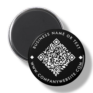 Business Custom QR Code Black Magnet