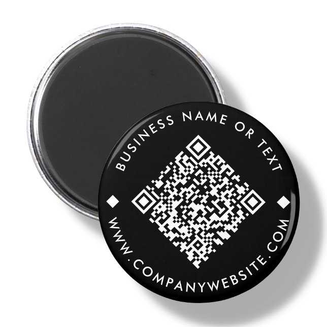 Business Custom QR Code Black Magnet (Von Creator hochgeladen)