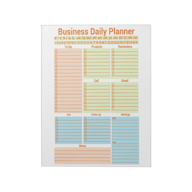 Business Daily Planer, New Year Notepad Notizblock (Rotiert)