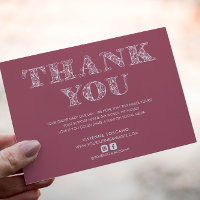 BUSINESS DANK IHNEN ELEGANTE SWIRL LOGO PINK WHITE