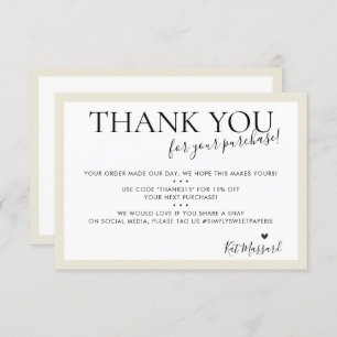 BUSINESS DANK IHNEN moderne schicke Elfenbein-Crem Dankeskarte