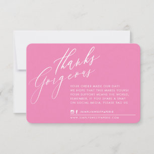 BUSINESS DANK IHNEN schicke Kalligraphie rosa umge Dankeskarte