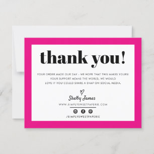 BUSINESS DANK IHNEN schicke moderne, rosa LOGO Dankeskarte
