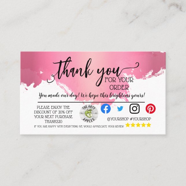 Business danke Einlegen Karte moderne Verpackung (Vorderseite)