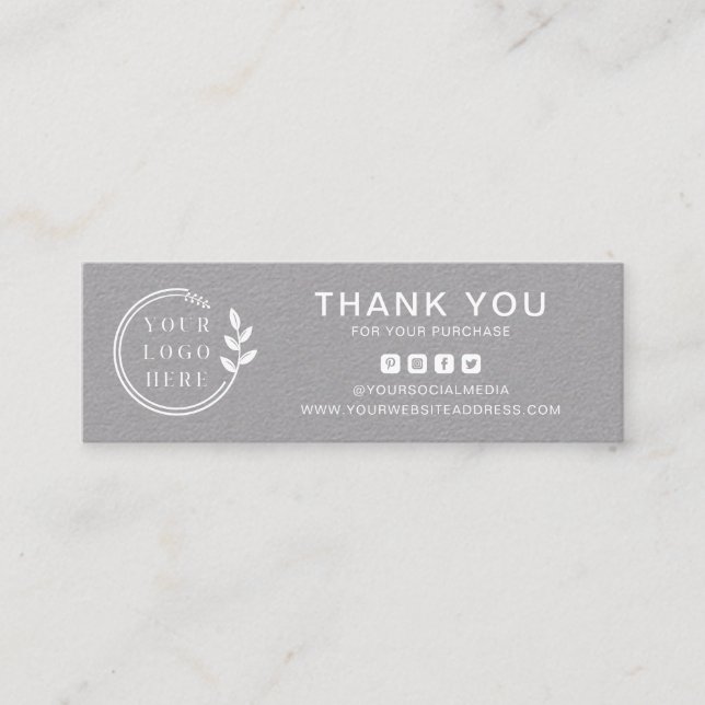 Business Danke für die Social Media-Logos Mini Visitenkarte (Vorderseite)