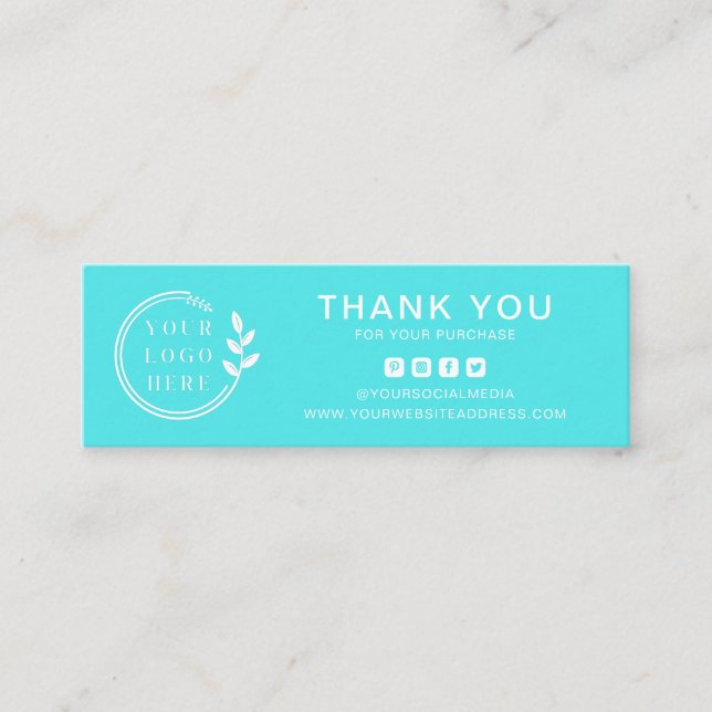 Business Danke für die Social Media-Logos Mini Visitenkarte (Vorderseite)
