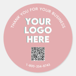 Business danke Ihnen Custom Logo QR Code Classic Runder Aufkleber