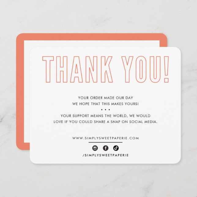 BUSINESS DANKE IHNEN Kontur Typografie Orange (Vorne/Hinten)