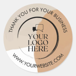 Business danke Ihnen Stickers Custom Logo Beige