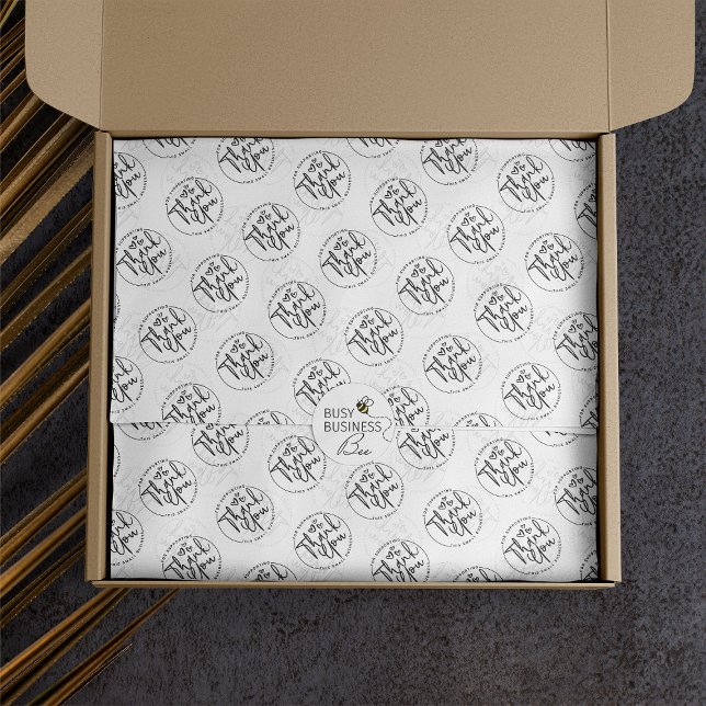 Business danke Produktverpackung Seidenpapier (Logo branded tissue paper by Busy Business Bee)