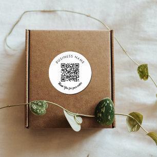 Business danke Sie Verpacken Produkt QR Code Label Runder Aufkleber