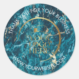 Business Danke Stickers Custom Logo Aqua