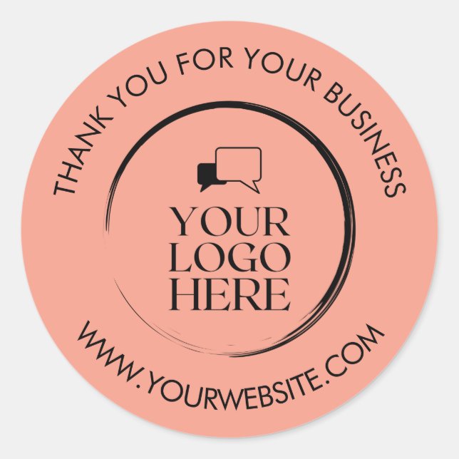 Business Danke Stickers Custom Logo Round (Vorderseite)