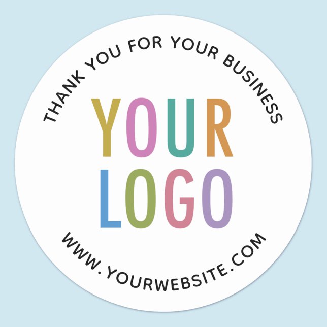 Business Danke Stickers Custom Logo Round (MISOOK White Round Thank You Sticker)