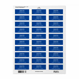 Business Deep Blue und White Basic Rücksendeadress