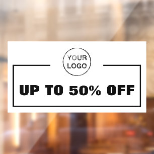 Business Discount und Business-Logo Fensteraufkleber