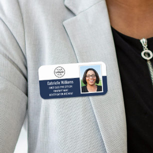 Business Employee ID Foto Security Dark Navy Blue Namensschild