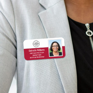 Business Employee ID Foto Security Red Namensschild