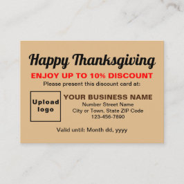 Business Erntedank Light Brown Discount Card Rabattkarte