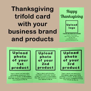 Business Erntedank Light Green Trifold Card Dreifach Gefaltete Karte