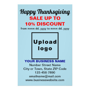 Business Erntedank Sale auf Light Blue Fotodruck
