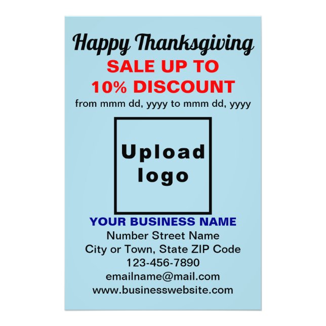 Business Erntedank Sale auf Light Blue Fotodruck (Vorne)