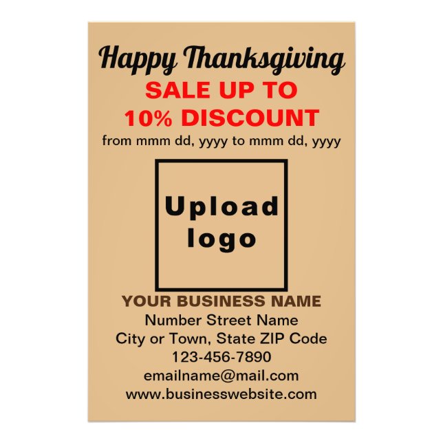 Business Erntedank Sale on Light Brown Fotodruck (Vorne)