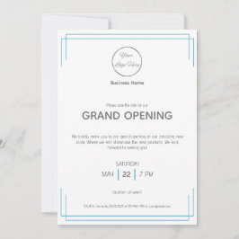 Business-Event in Weiß-Blau Einladung