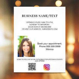 Business Foto qr Code Instagram Schönheitsmakeup Flyer