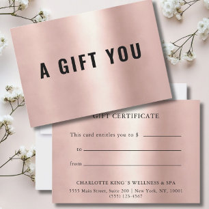 BUSINESS GIFT CERTIFICATE Rosegold