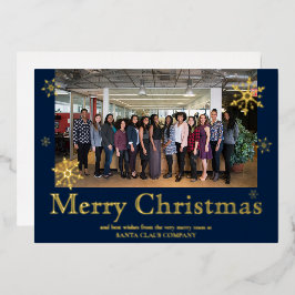Business Golden Holiday Card mit individuellem Fot Folien Feiertagskarte