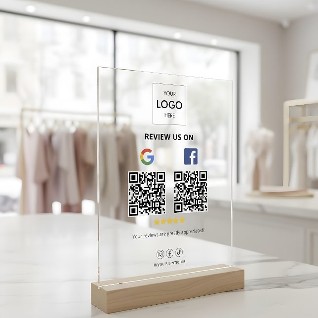 Business Google Facebook QR-Code Acrylschild (Von Creator hochgeladen)