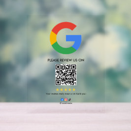 Business Google Review Tabletop Sign l QR Code Acrylschild