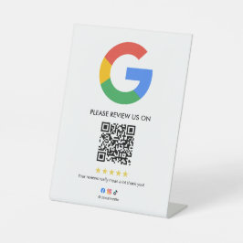 Business Google Review Tabletop Sign l QR Code Sockelschild