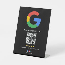 Business Google Review Tabletop Sign l QR Code Sockelschild
