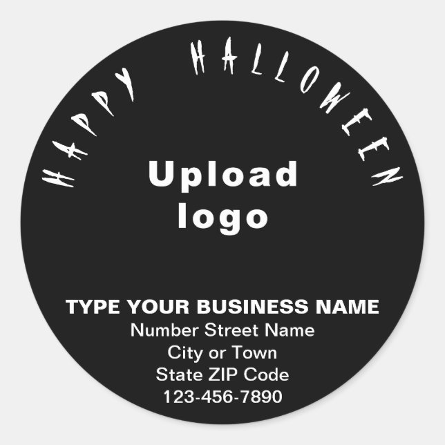 Business Halloween Black Round Sticker (Vorderseite)