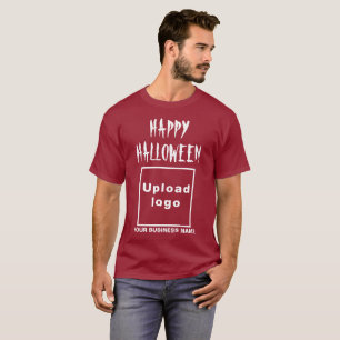 Business Halloween Gruß auf Maroon T - Shirt