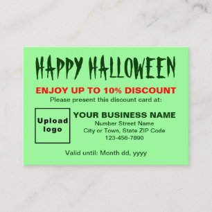 Business Halloween Light Green Discount Card Rabattkarte