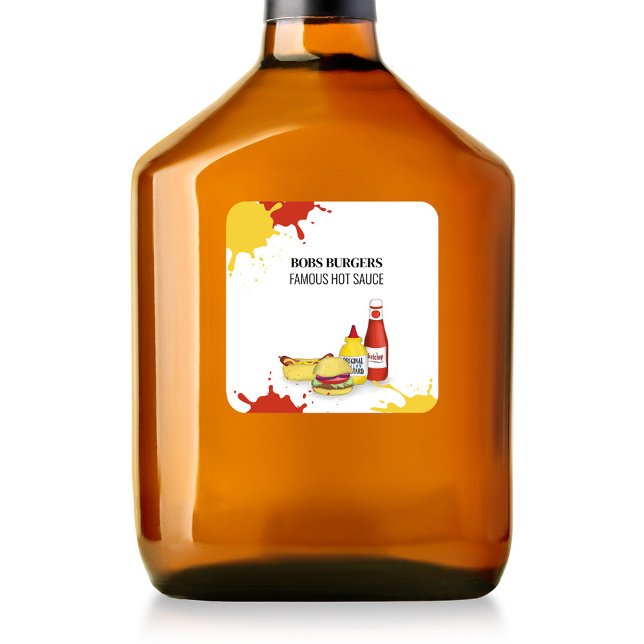 Business Hamburger Hot Hund Custom Quadratischer Aufkleber (Von Creator hochgeladen)