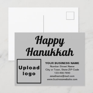 Business Hanukkah Gray Holiday Postcard Feiertagspostkarte